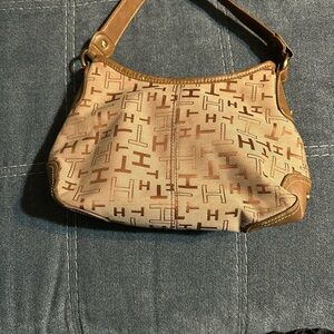 Tommy Hilfiger Tan and Brown Shoulder Bag